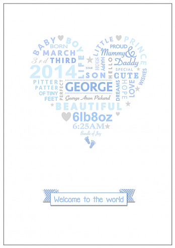 baby boy new word heart